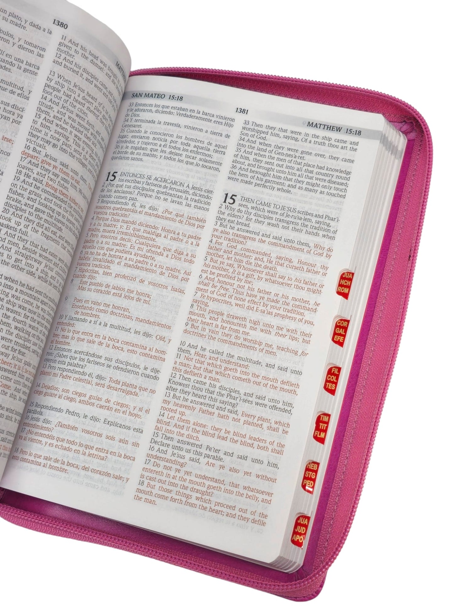 Biblia Bilingue Tamaño Personal RVR1960 Rosa/ Pink Bilingual Bible King James