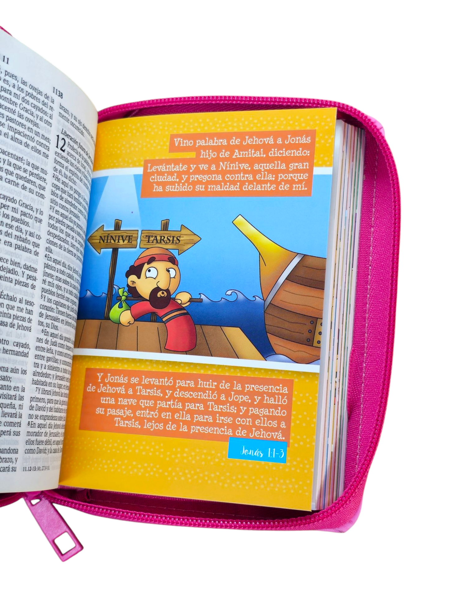 Biblia para Niña Mi Gran Viaje de Bolsillo con Cierre RV1960 imit piel Rosa