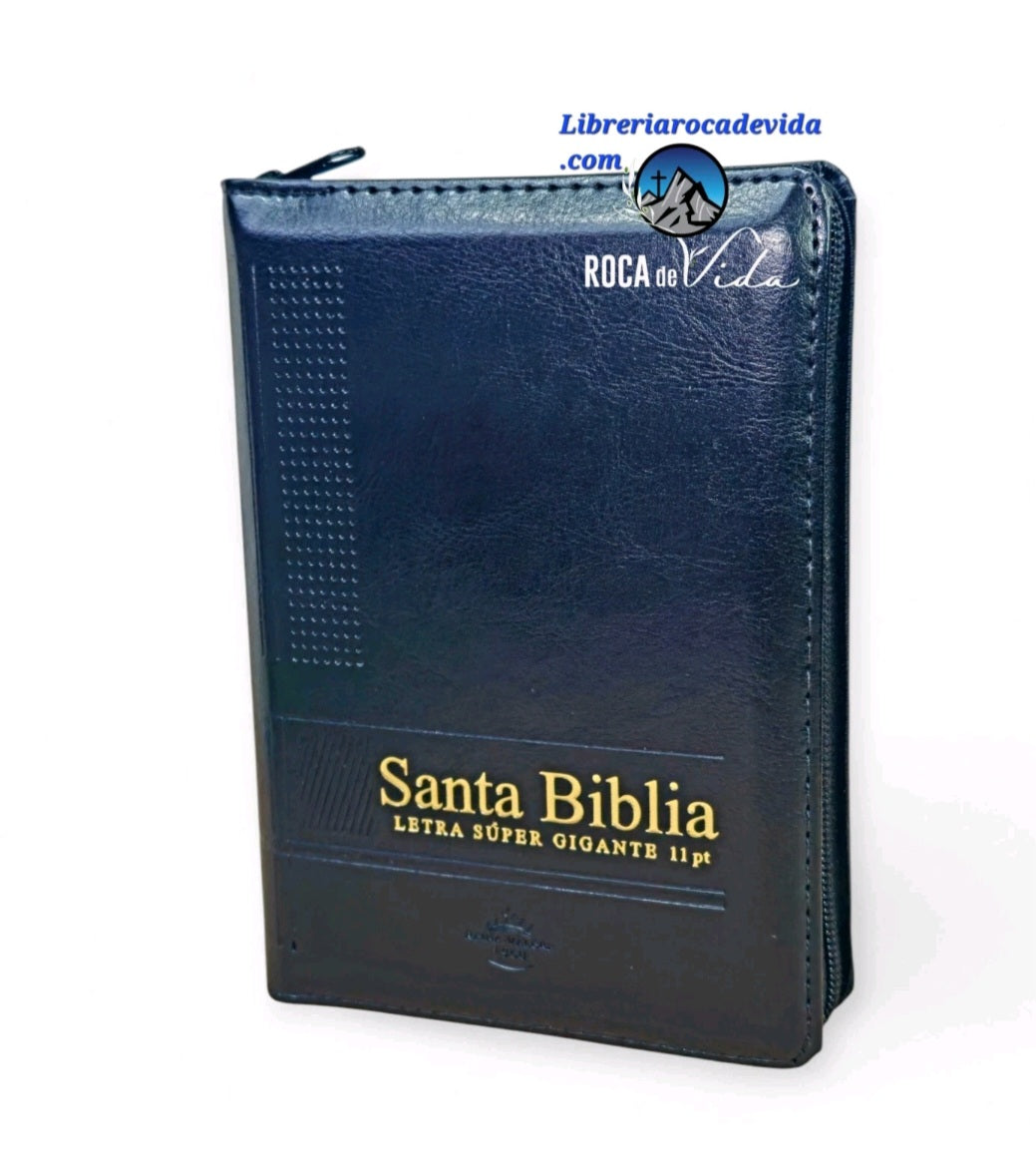 Biblia Con Cierre letra 11 Puntos Compacta RVR,1960 Negro Con Indice Imit.piel