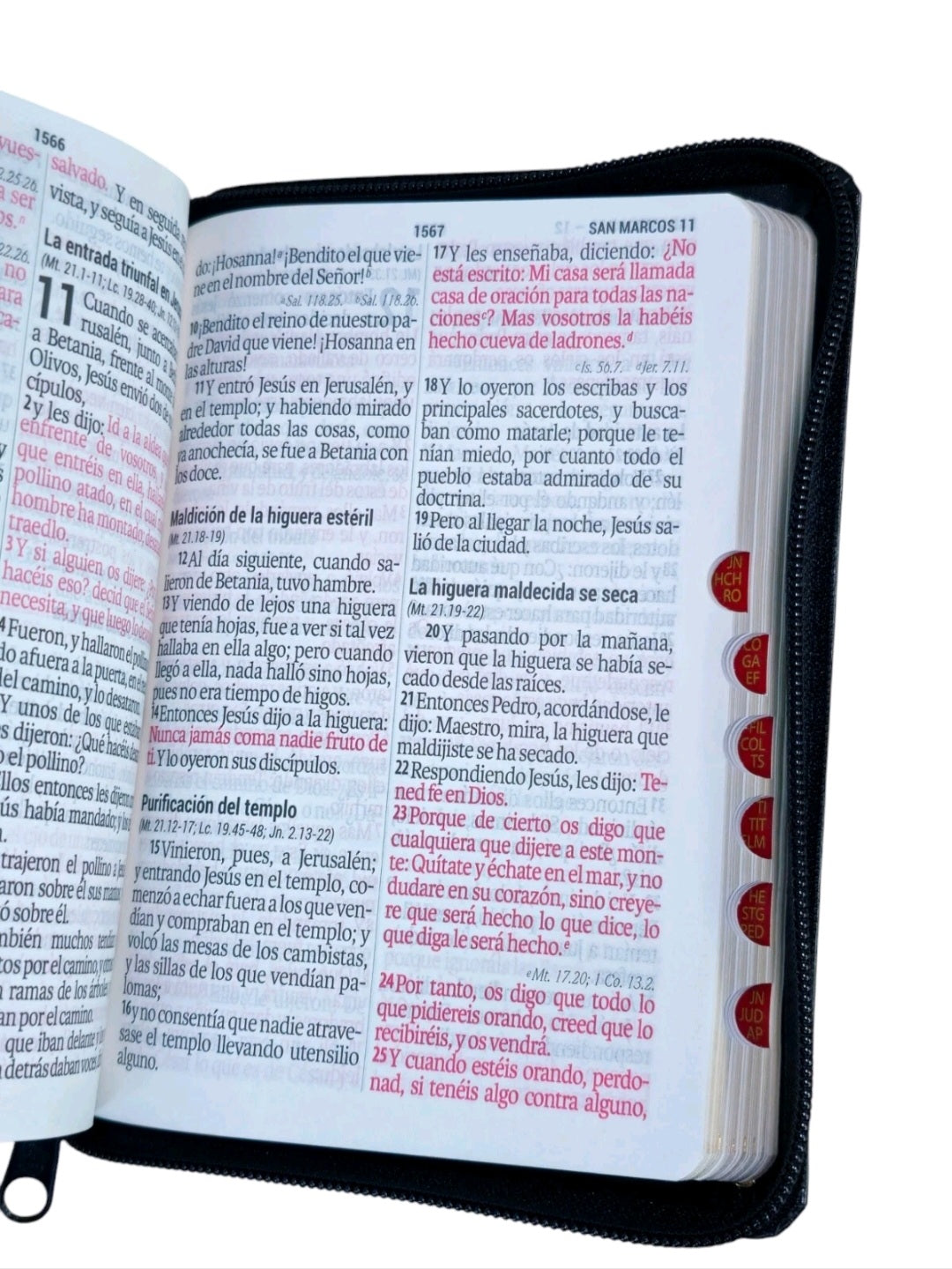 Biblia Con Cierre letra 11 Puntos Compacta RVR,1960 Negro Con Indice Imit.piel