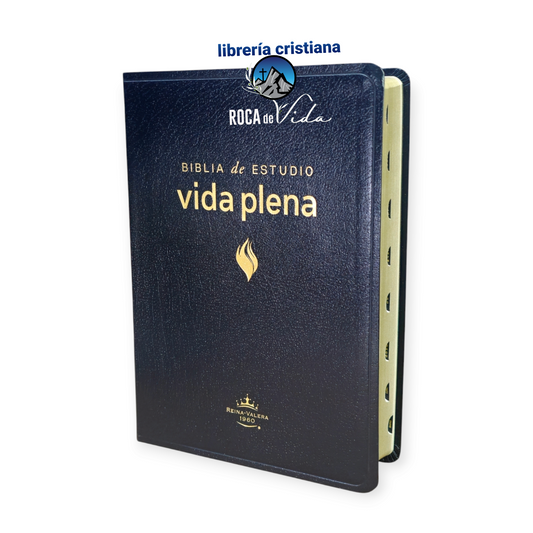 Biblia de estudio vida plena RVR.1960 Imit.Piel Negro con indice