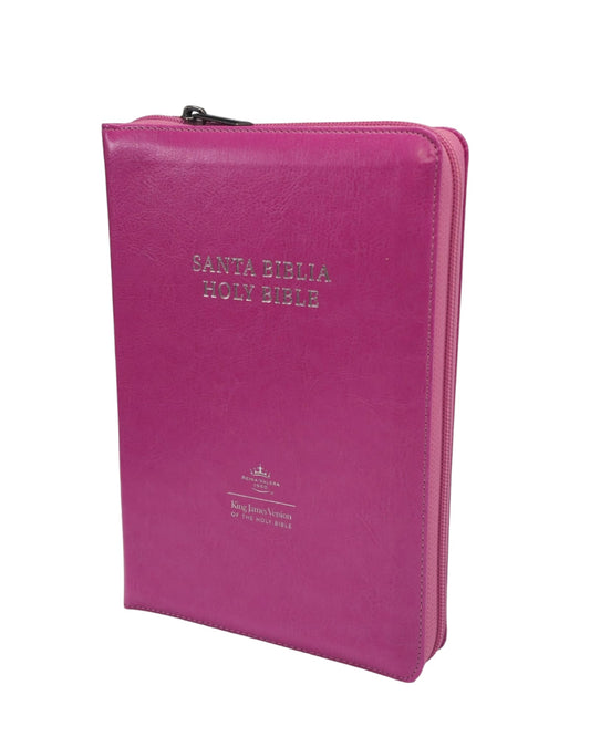 Biblia Bilingue Tamaño Personal RVR1960 Rosa/ Pink Bilingual Bible King James