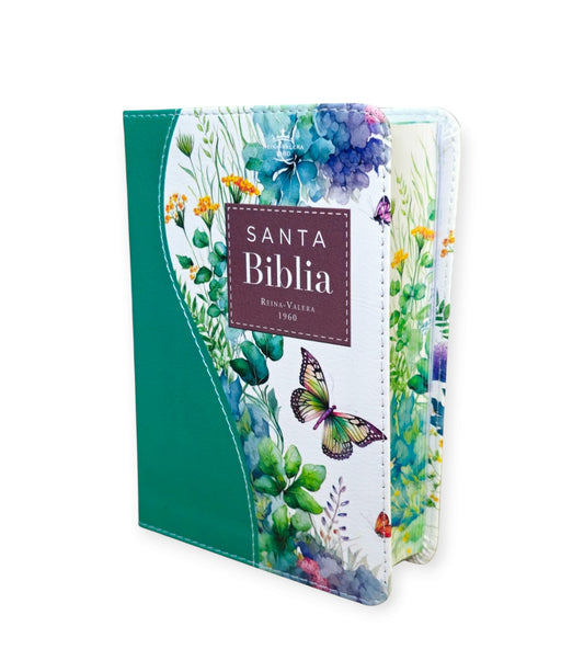 Biblia de Bolsillo verde mariposa RVR.1960 Imitación piel