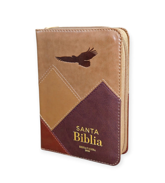 Biblia de Bolsillo con cierre aguila RVR.1960 Imitación piel cafe/ cafe con indice