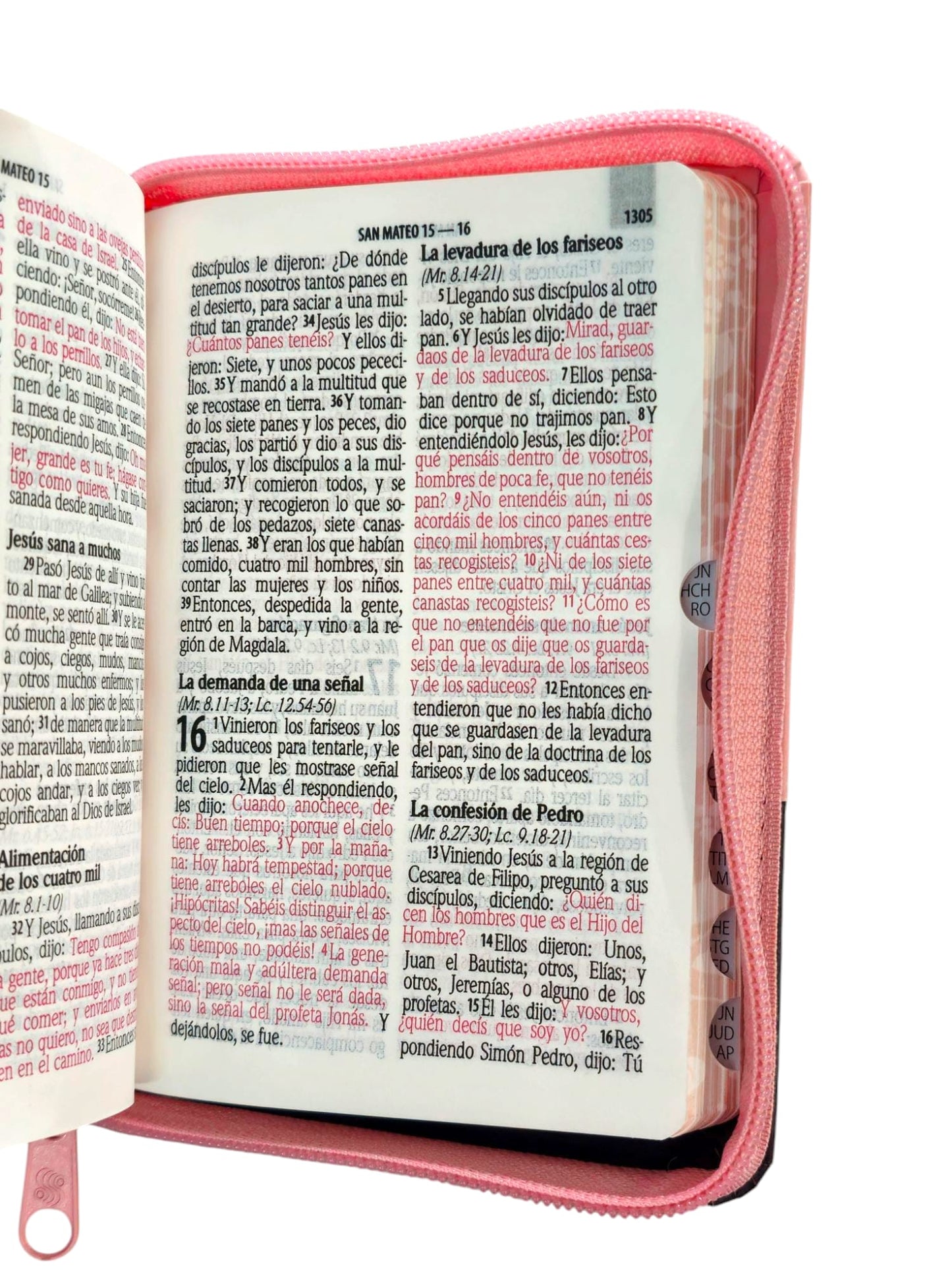 Biblia tamaño bolsillo RVR.1960 cierre rosa marrón  índice 9 puntos Letra