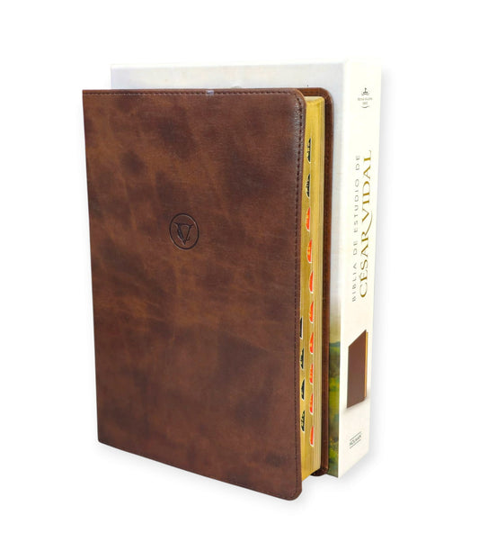 Biblia de estudio César Vidal RVR.1960 piel cafe con indice