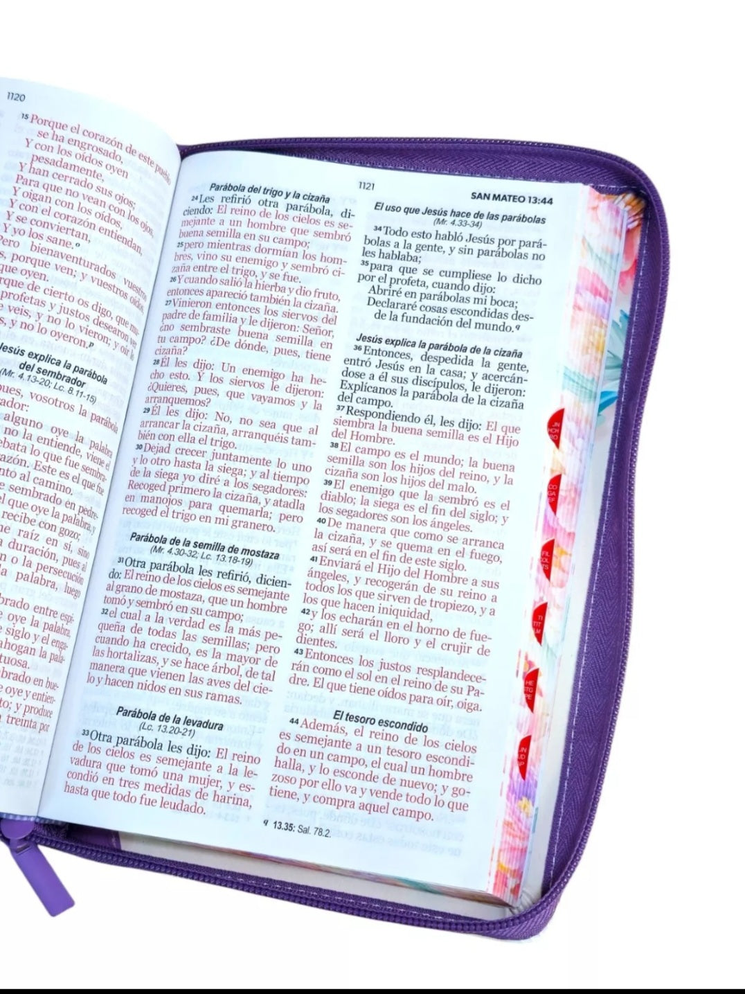 Biblia con Cierre Letra Grande 12 puntos para Mujer RV1960 imit piel lila Indice