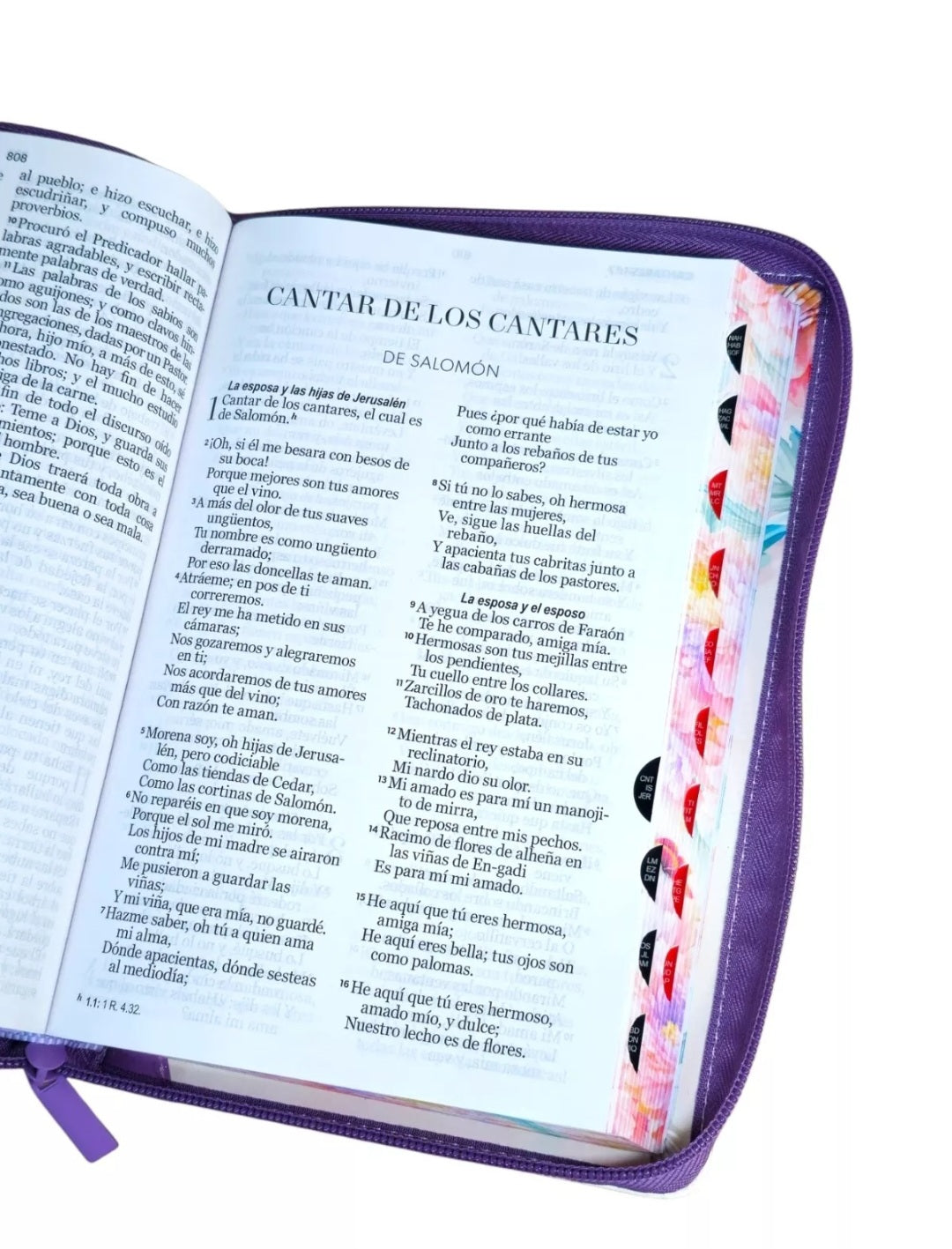 Biblia con Cierre Letra Grande 12 puntos para Mujer RV1960 imit piel lila Indice