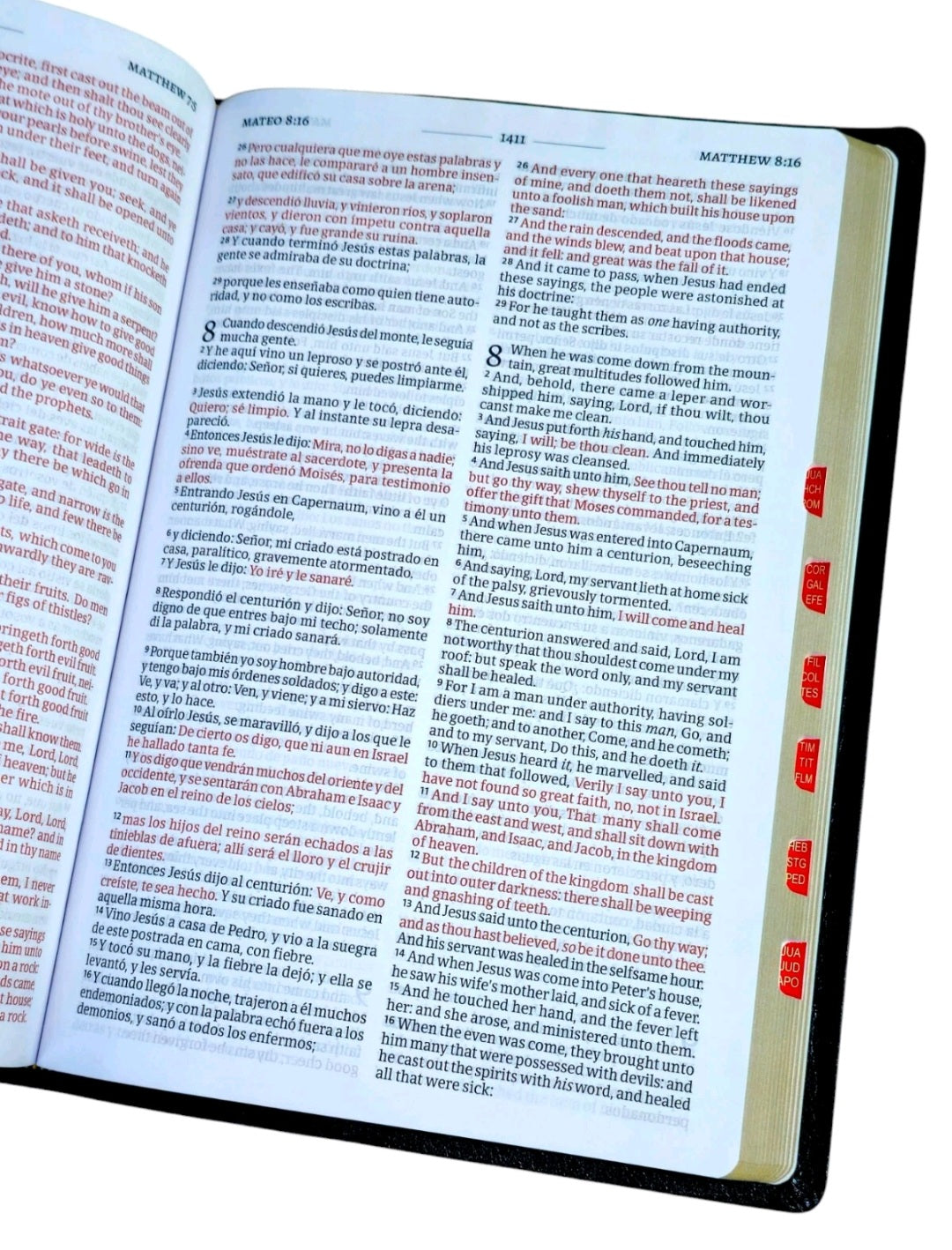 Biblia Bilingüe RVR.1960/KJV Letra Grande 11 Punos Negro Imit.Piel  Con Índice